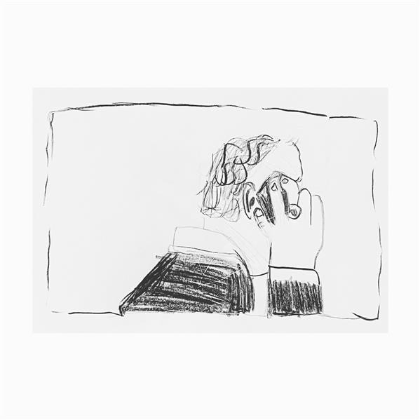 Irfan Ajvazi The Call
31x31 cm
Charcoal on paper
2023