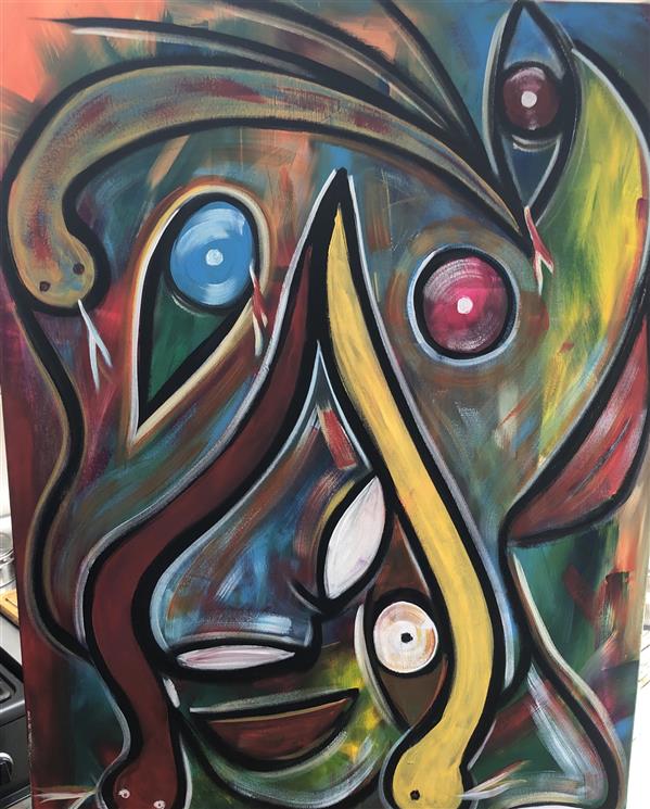 Painting Artwork by Roberto Francis Acrylic canvass Abstact ,Acrylic,Canvas,Cubism,Abstract