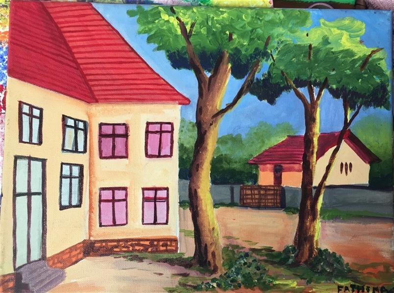 Painting Artwork by Fathima Nazrin Naranath A landscape painting.. 
Well Im not that sure about the size but you give a brief idea its a little bit bigger than A4.. Ill add in the actual sizes soon!
#landscapes #simplelandscape #colourful