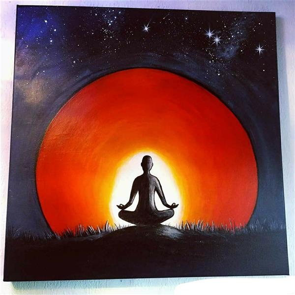 Artist #meditation #painting #sunset #acrylicpainting #acrylic