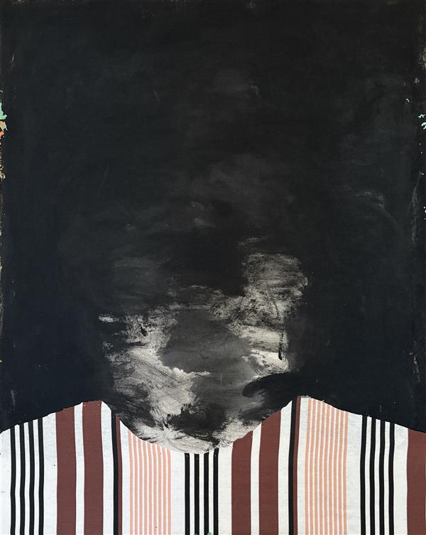 Gela Mikava Mixed media on linen canvas,
A face that emerges and dissolves at once—caught between presence and erasure. This portrait is an exploration of identity, perception, and the fragile boundaries between flesh and void.
How much of ourselves do we truly see? And how much is lost in the process of becoming?