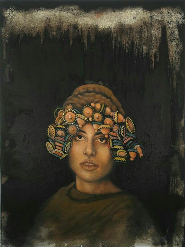Painting Artwork by Amirreza Koohi  ,Portraiture,Surrealism,#595A5B,Canvas,Oil