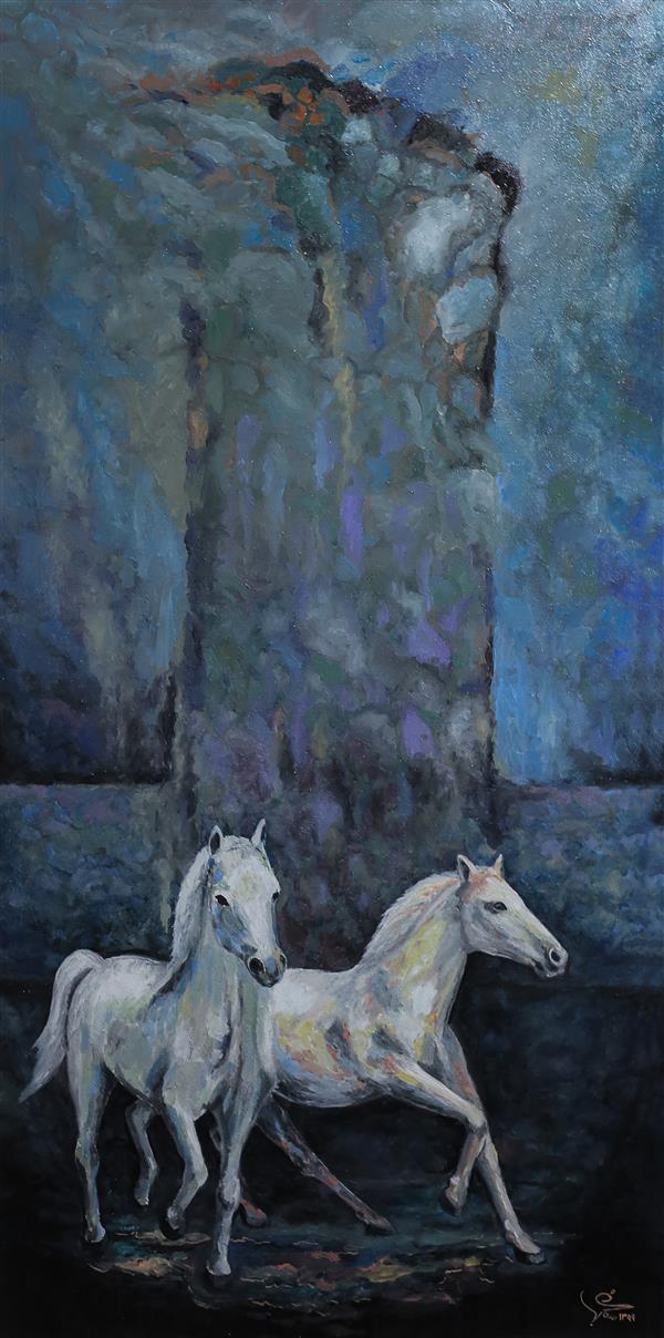 Painting Artwork by Yaghoob Shojaei  Oil,Canvas,Horse