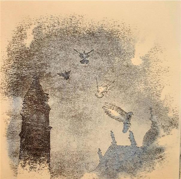 Print Artwork by Shahrazad Raheleh  ,Etching,Religious,Impressionism,#FFF,#595A5B