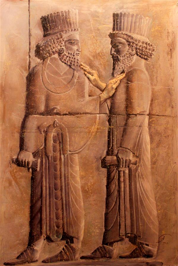 Painting Artwork by Hamaan  ,Oil,Canvas,Old,Folk,#FFC749,#F7923A