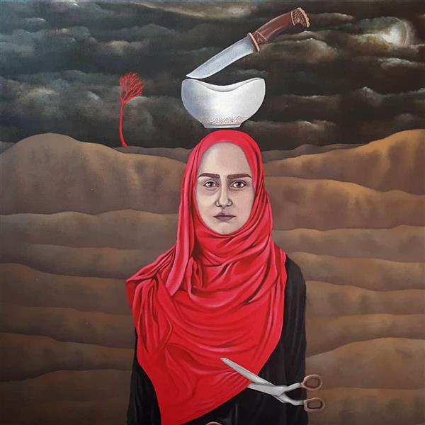 Painting Artwork by Adel Tabari  Conceptual,Illustration,Canvas,Acrylic,Paint,
Woman,Surrealism