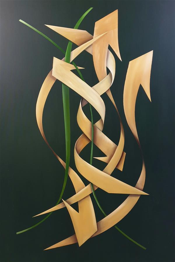 Painting Artwork by Pirouz Payandeh  ,Calligraphy,Patterns,Canvas,Oil,Abstract,Modern,Fine Art