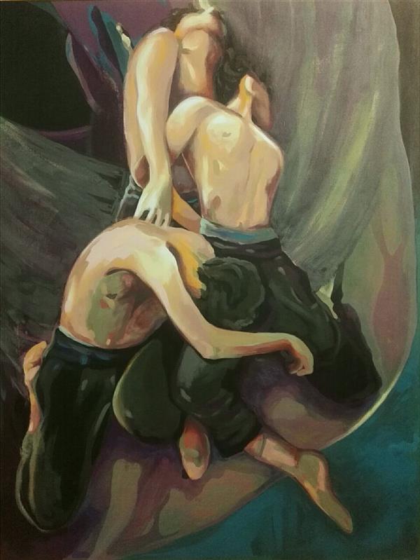 Painting Artwork by Elham Hoseinpoor  Canvas,Acrylic,Paint,Figurative,Body,Women,Men,Hand,Erotic